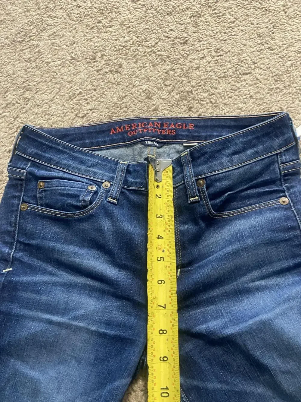 American Eagle Outfitters Jeans Womens 4 Blue Skinny Mid Rise Stretch Denim